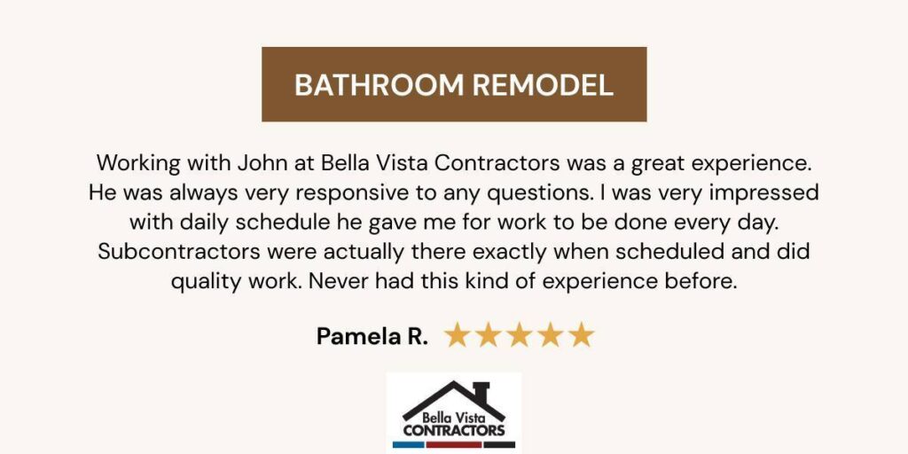 Spa like Bathroom remodel customers reviews - Bella Vista Contractors 